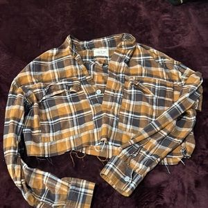 fear of god cropped flannel